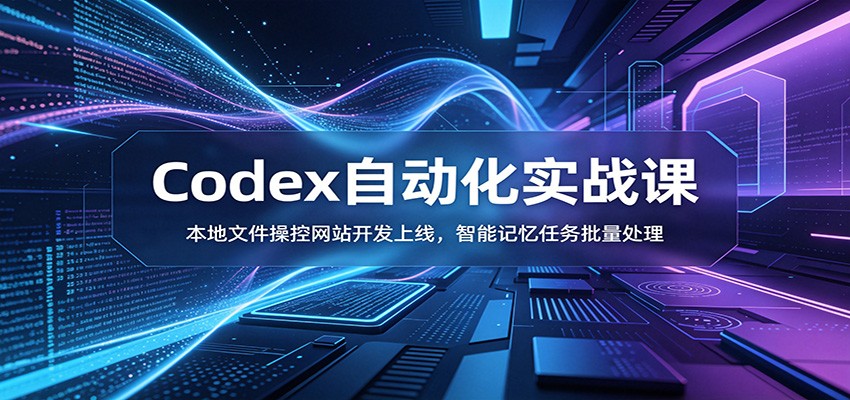 Codex自动化实战课：本地文件操控网站开发上线，智能记忆任务批量处理-知享资源网