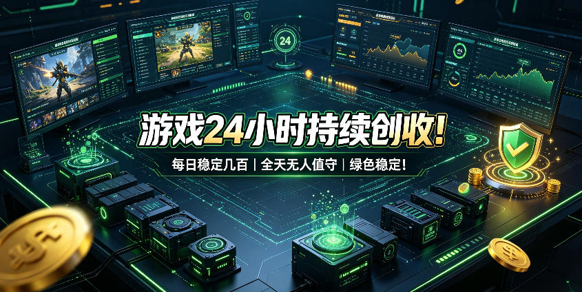 游戏24小时持续创收！每日稳定几百，全天无人值守，绿色稳定！【揭秘】-知享资源网