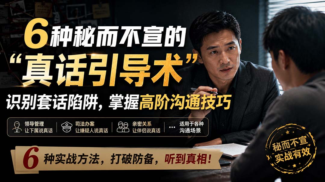 （20113期）付费文章：6种秘而不宣的“真话引导术”识别套话陷阱，掌握高阶沟通技巧-知享资源网