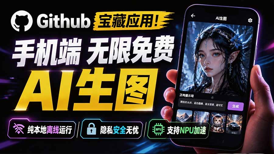 （19681期）Github宝藏应用！手机端无限免费AI 生图，纯本地离线运行，支持NPU加速 斩获3.1k stars，local-dream-知享资源网