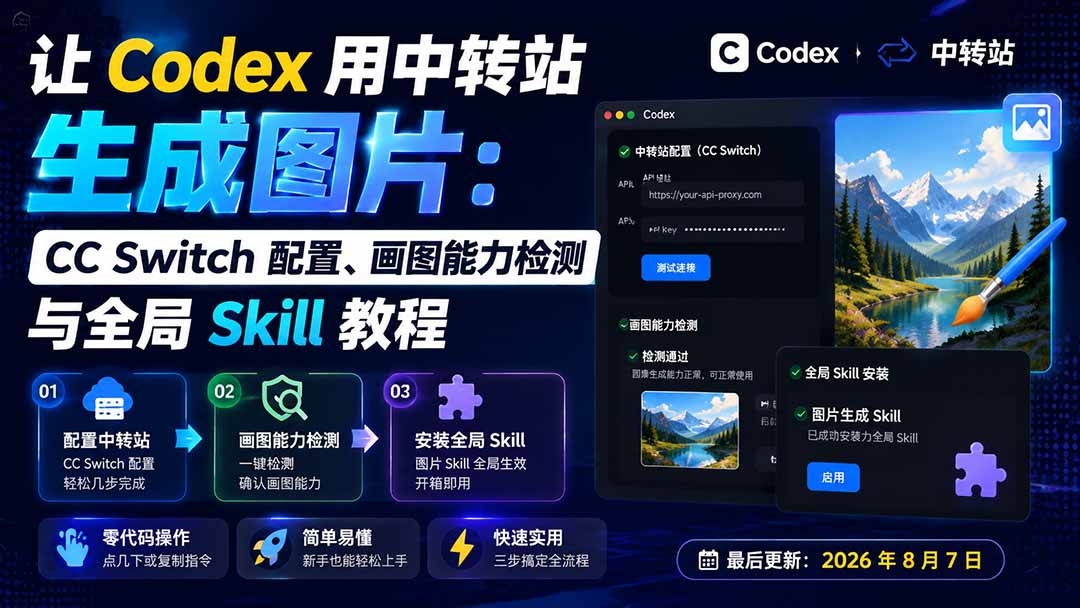 （19777期）让 Codex 用中转站生成图片：CC Switch 配置、画图能力检测与全局 Skill 教程-知享资源网