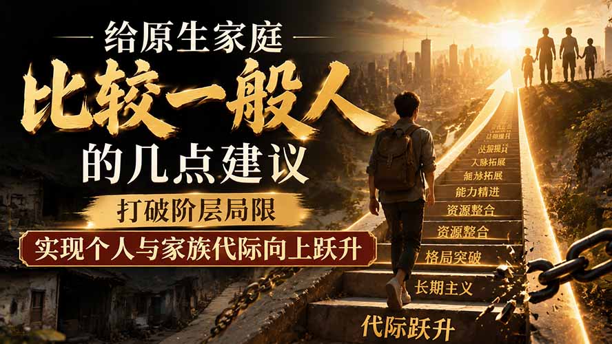 （19708期）付费文章：给原生家庭比较一般人的几点建议，打破阶层局限，实现个人与家族代际向上跃升-知享资源网