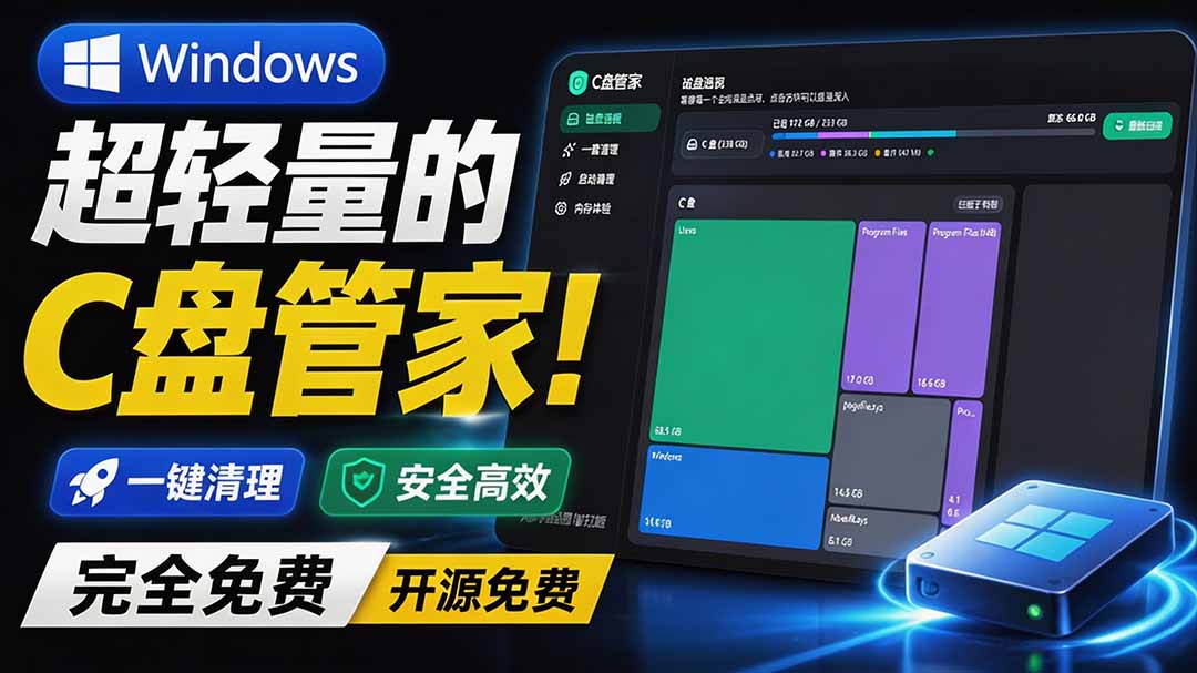 （19750期）Windows 超轻量的C盘管家！超级有特点，支持磁盘分析及清理提醒，2M大小体积，完全免费 C盘管家-知享资源网