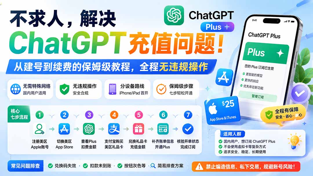 （19898期）不求人，解决ChatGPT充值问题！从建号到续费的保姆级教程，全程无违规操作-知享资源网