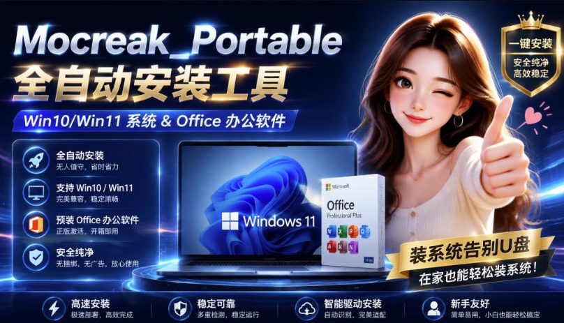（19970期）Mocreak全自动安装office和win10、win11系统，告别U盘装系统，使用安全可靠-知享资源网