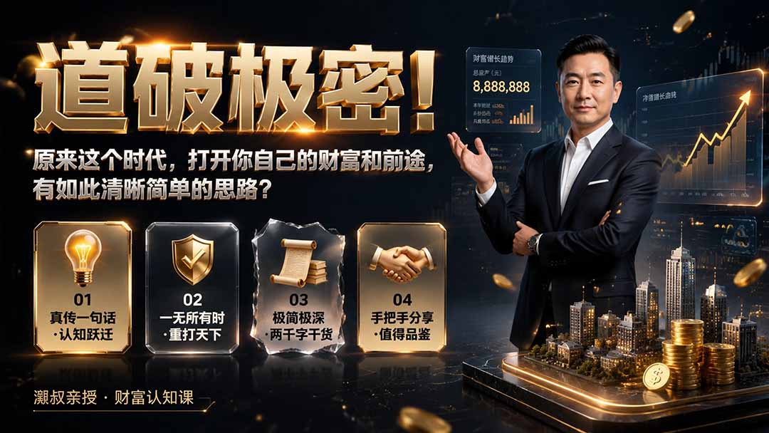 （19661期）付费文章：道破极密！原来这个时代，打开你自己的财富和前途，有如此清晰简单的思路？-知享资源网