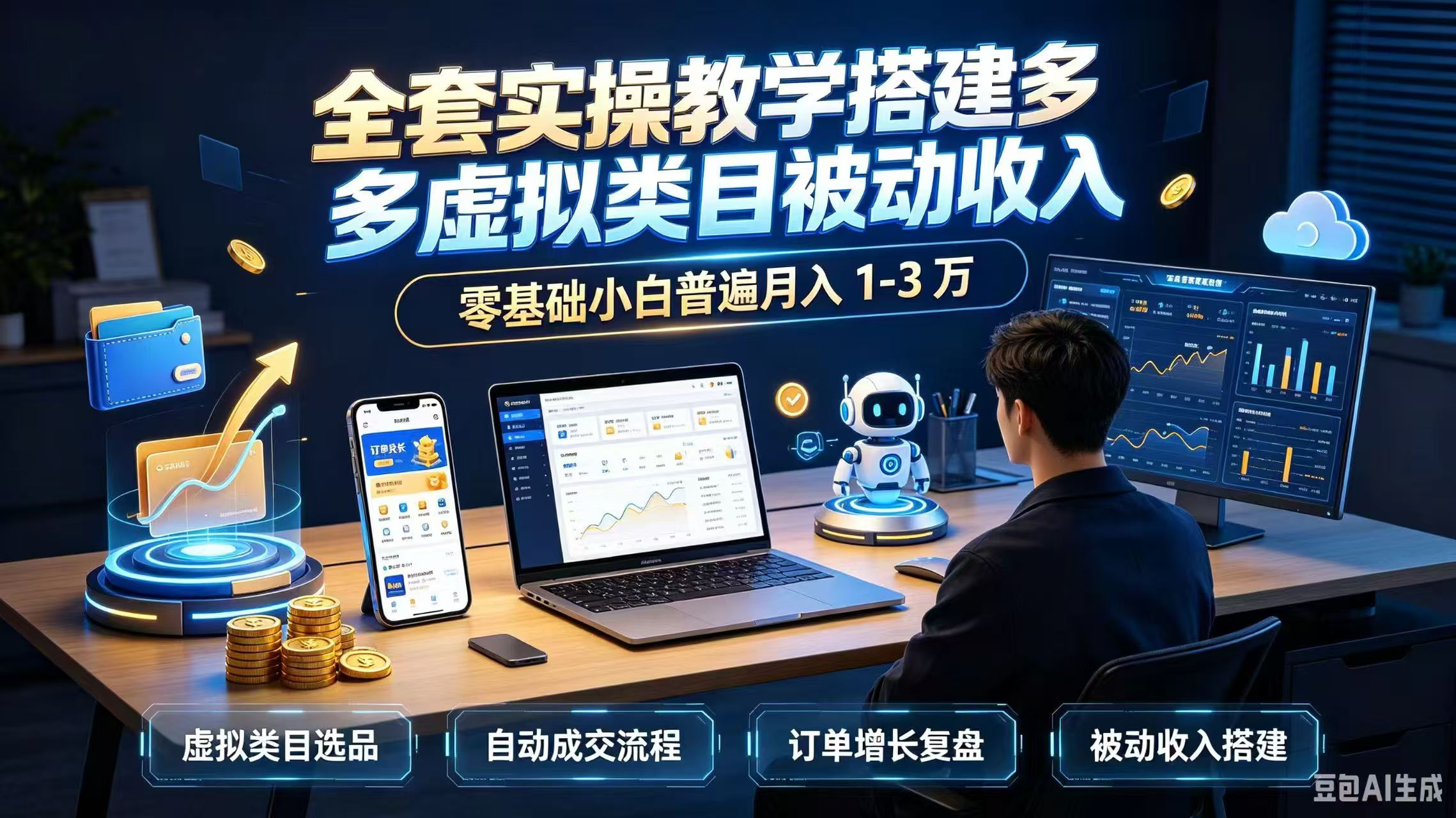 （20076期）全套实操教学搭建多多虚拟类目被动收入，零基础小白普遍月入 1-3 万-知享资源网