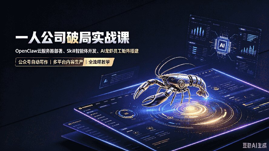 （19995期）一人公司破局实战课｜OpenClaw云服务器部署、Skill智能体开发、AI龙虾员工矩阵搭建，公众号自动写作与多平台内容…-知享资源网