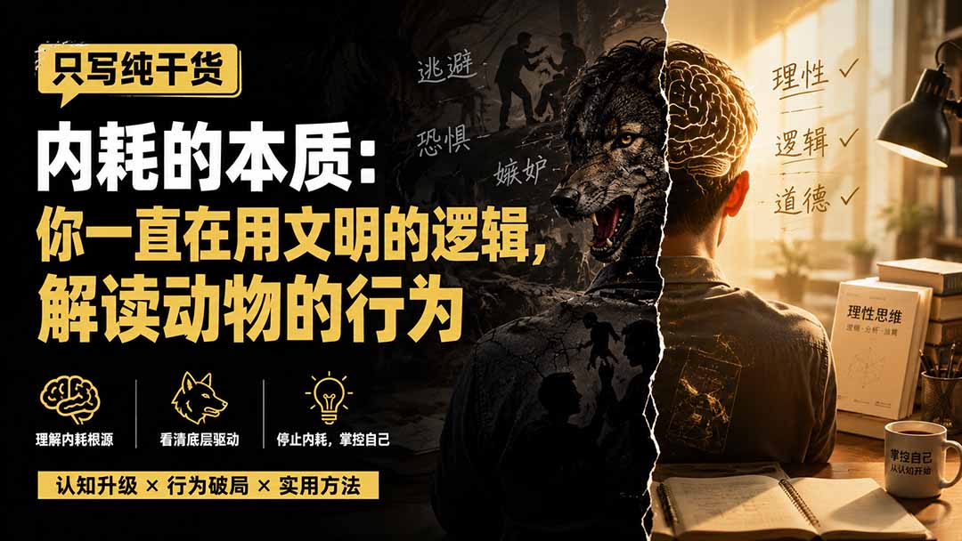 （19849期）付费文章：只写纯干货-内耗的本质：你一直在用文明的逻辑，解读动物的行为-知享资源网