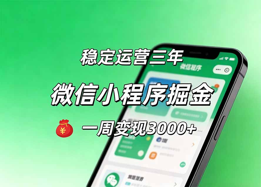 （20077期）月收益稳定1W+的微信小程序，前期积累客户，后期躺平养老，小白轻松上手-知享资源网