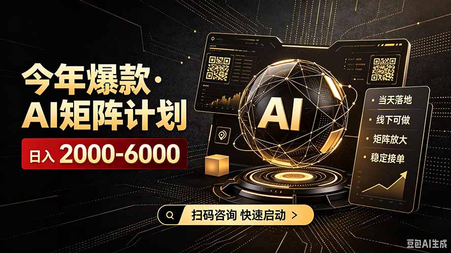 （19703期）AI矩阵计划！日收益3000-8000+，项目绿色长久，安全合规靠谱，可批量放大。扶持工作室和分公司-知享资源网