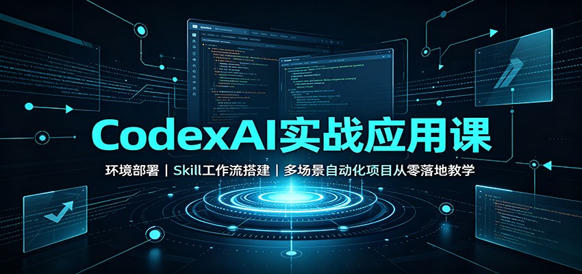 CodexAI实战应用课：环境部署Skill工作流搭建，多场景自动化项目从零落地教学-知享资源网