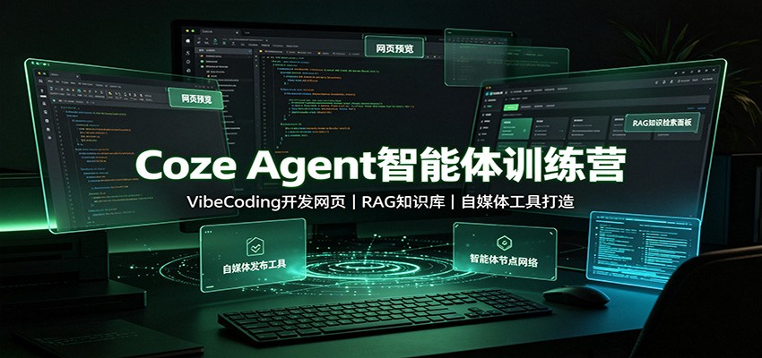 Coze Agent智能体训练营：VibeCoding开发网页，RAG知识库，自媒体工具打造-知享资源网