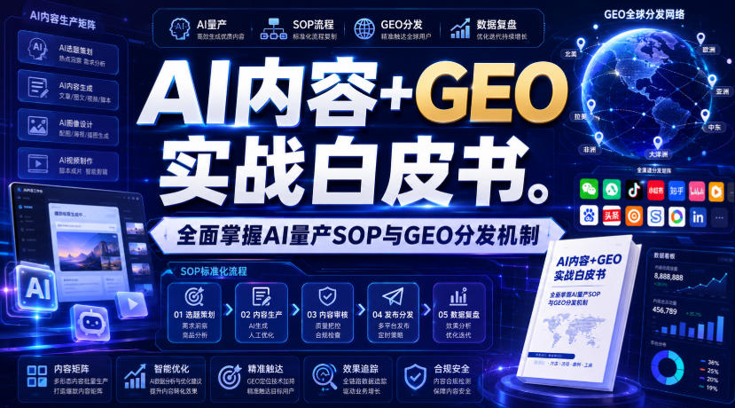 AI内容+GEO实战白皮书，全面掌握AI量产SOP与GEO分发机制【文档】-知享资源网