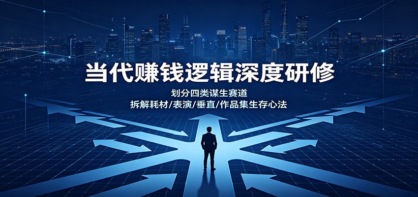 当代赚钱逻辑深度研修：划分四类谋生赛道，拆解耗材/表演/垂直/作品集生存心法-知享资源网