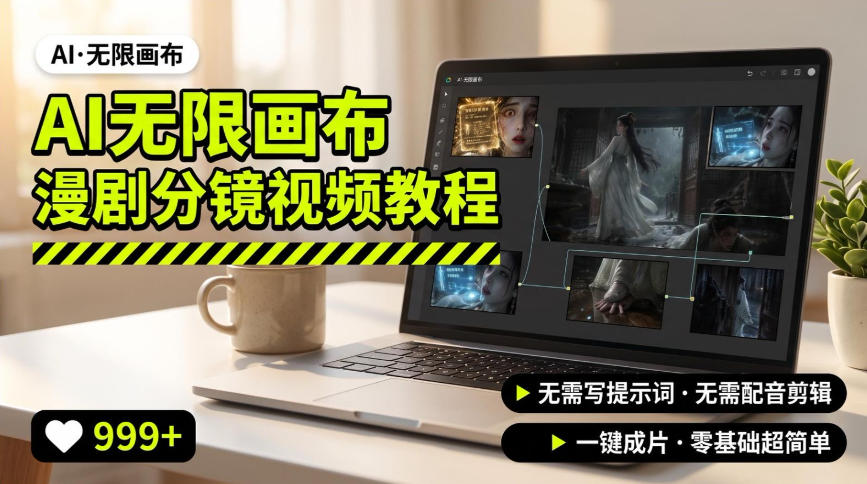AI无限画布制作爆款漫剧分镜视频搭建教程，无需写脚本，无需制作音频，一键制作超简单-知享资源网