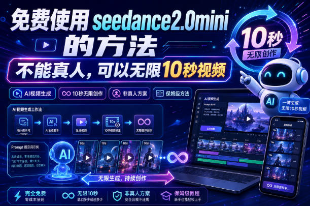 免费使用seedance2.0mini的方法，不能真人，可以无限10秒视频，9图+3音频参考-知享资源网