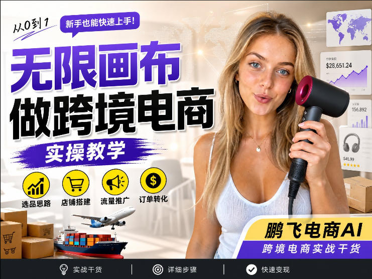 【跨境电商必备】AI无线画布制作商品宣传视频，四步搞定，无线画布工作流，操作简单好上手-知享资源网