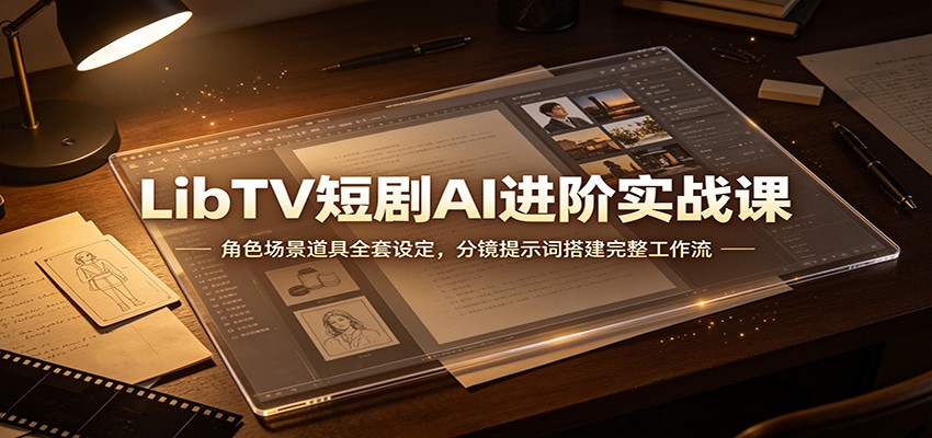 LibTV短剧AI进阶实战课：角色场景道具全套设定，分镜提示词搭建完整工作流-知享资源网