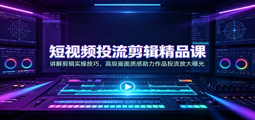 短视频投流剪辑精品课：讲解剪辑实操技巧，高级画面质感助力作品投流放大曝光-知享资源网