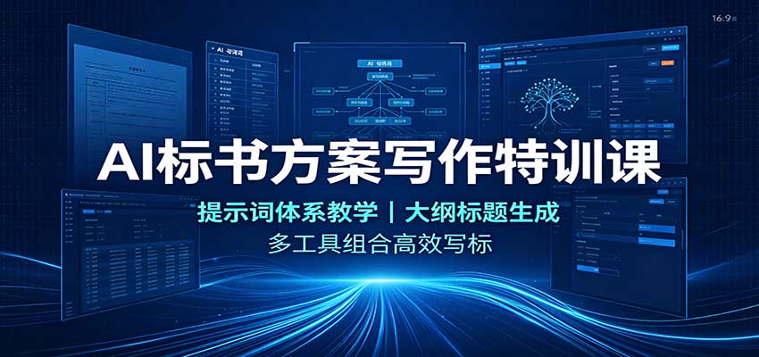 AI标书方案写作特训课：提示词体系教学，大纲标题生成，多工具组合高效写标-知享资源网