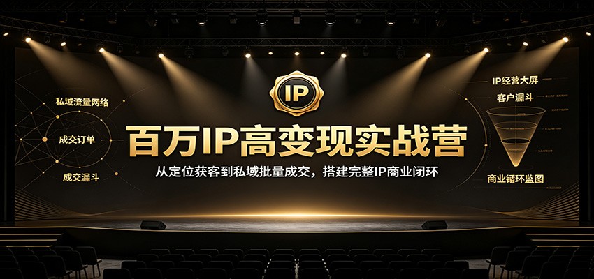 百万IP高变现实战营：从定位获客到私域批量成交，搭建完整IP商业闭环-知享资源网