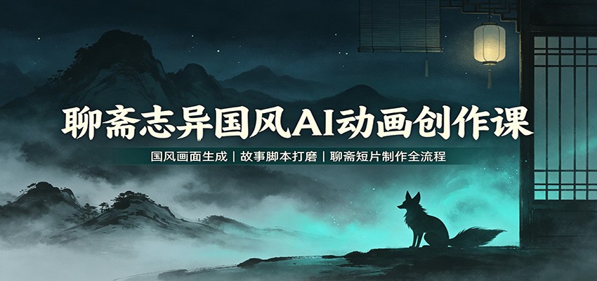 聊斋志异国风AI动画创作课：国风画面生成，故事脚本打磨，聊斋短片制作全流程-知享资源网