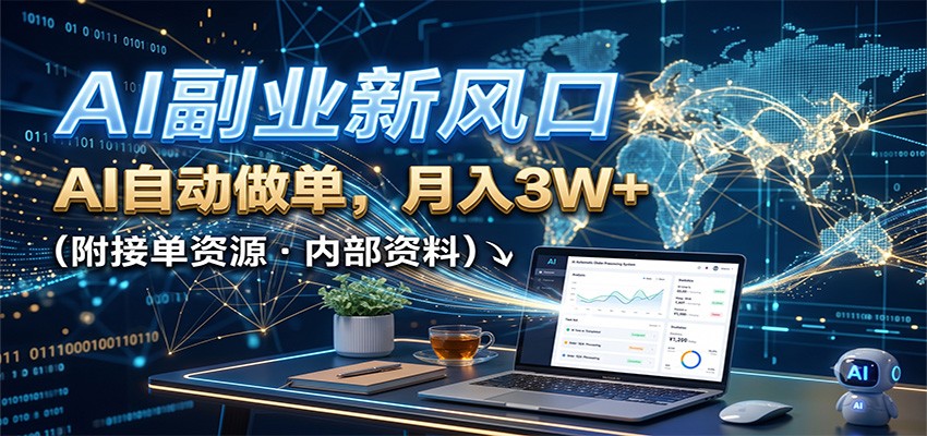 AI副业新风口，AI自动做单，月入3W+，附接单资源-知享资源网