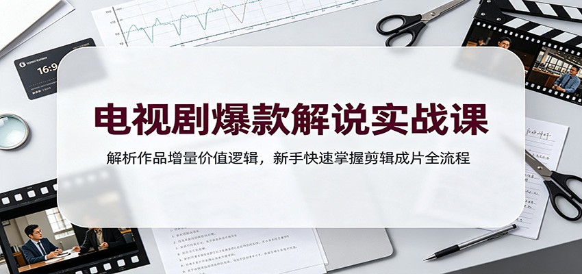 电视剧爆款解说实战课：解析作品增量价值逻辑，新手快速掌握剪辑成片全流程-知享资源网