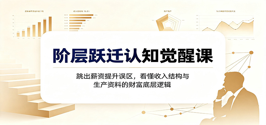 阶层跃迁认知觉醒课：跳出薪资提升误区，看懂收入结构与生产资料的财富底层逻辑-知享资源网