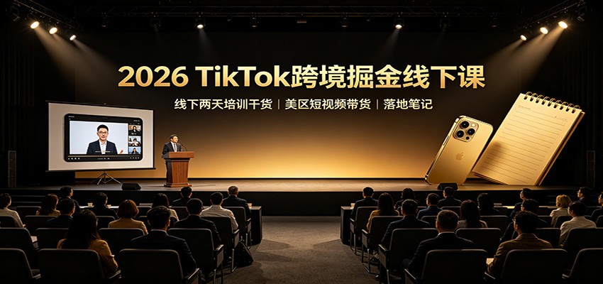 2026 TikTok跨境掘金线下课：线下两天培训干货，美区短视频带货落地笔记-知享资源网