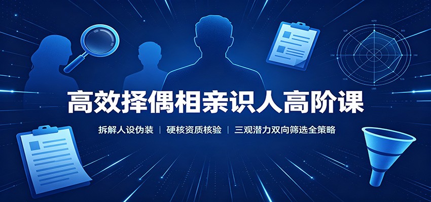 高效择偶相亲识人高阶课：拆解人设伪装，硬核资质核验，三观潜力双向筛选全策略-知享资源网