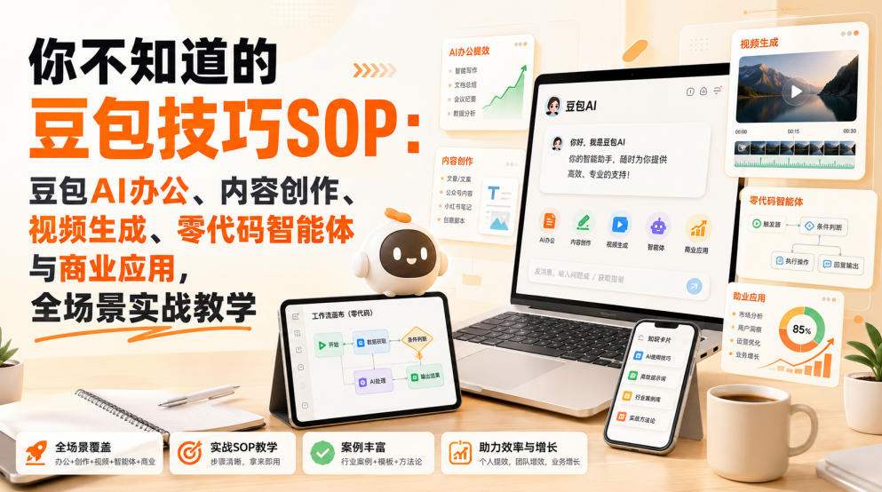 你不知道的豆包技巧SOP：豆包AI办公、内容创作、视频生成、零代码智能体与商业应用，全场景实战教学-知享资源网