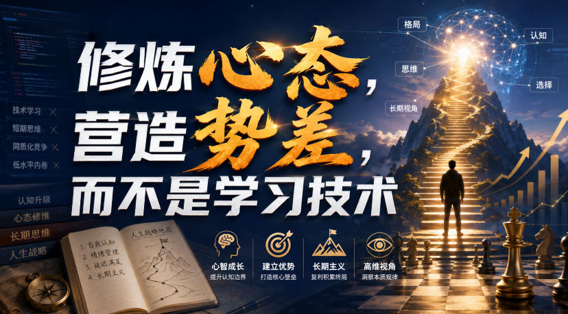 付费文章：修炼心态，营造势差，而不是学习技术-知享资源网