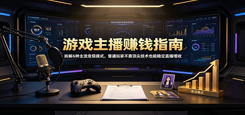游戏主播赚钱指南：拆解6种主流变现模式，普通玩家不靠顶尖技术也能稳定直播增收-知享资源网