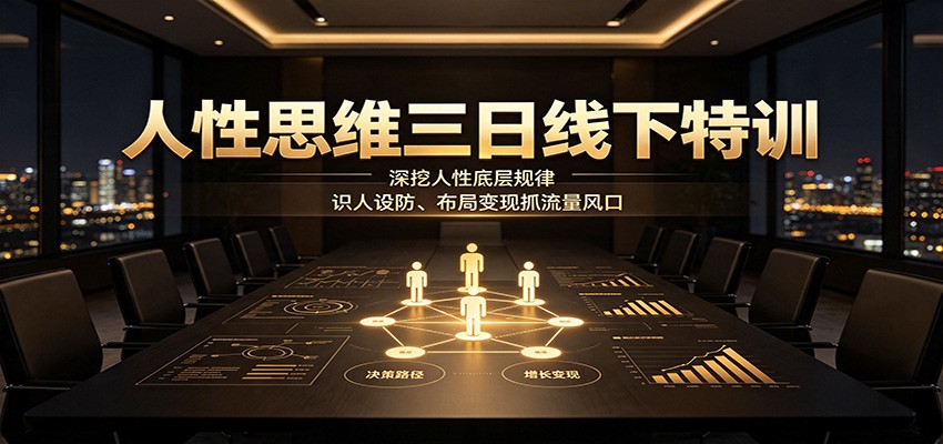 人性思维三日线下特训：深挖人性底层规律，识人设防、布局变现抓流量风口-知享资源网