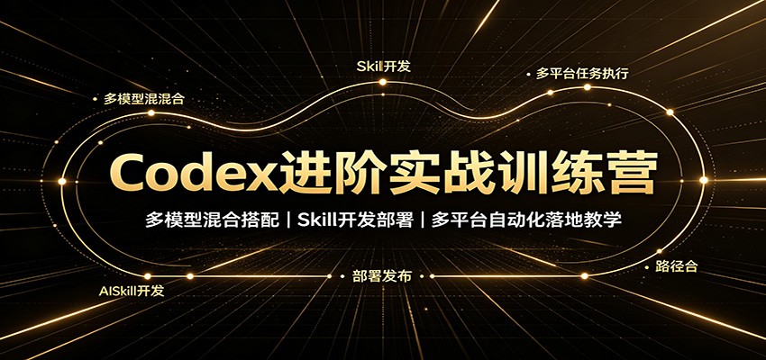 Codex进阶实战训练营：多模型混合搭配，Skill开发部署，多平台自动化落地教学-知享资源网
