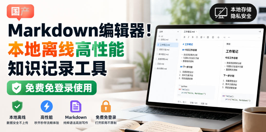 国产Markdown编辑器！本地离线高性能知识记录工具，免费免登录使用-知享资源网