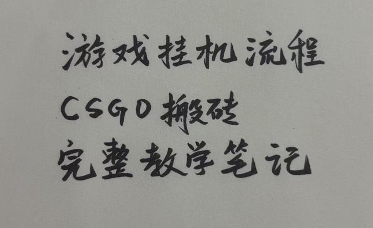 游戏挂G全流程笔记分享，CSGO游戏搬砖，小白看了当天学会见收益【揭秘】-知享资源网