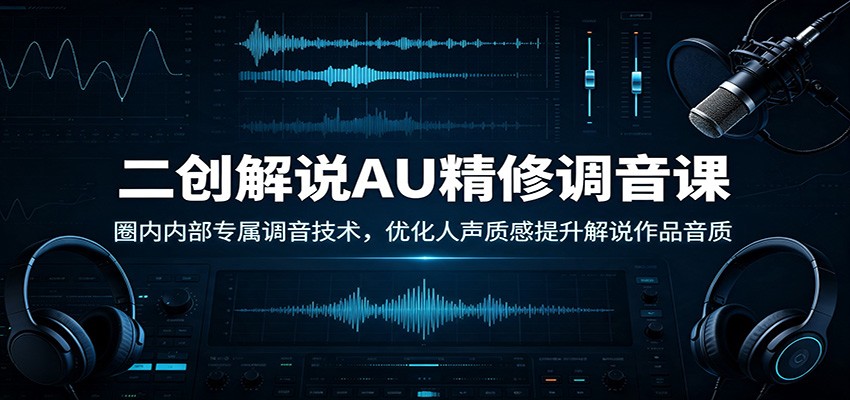 二创解说AU精修调音课：圈内内部专属调音技术，优化人声质感提升解说作品音质-知享资源网