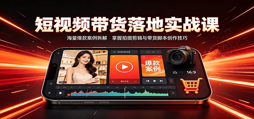 短视频带货落地实战课：海量爆款案例拆解，掌握拍摄剪辑与带货脚本创作技巧-知享资源网