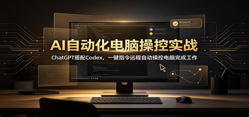 AI自动化电脑操控实战：ChatGPT搭配Codex，一键指令远程自动操控电脑完成工作-知享资源网