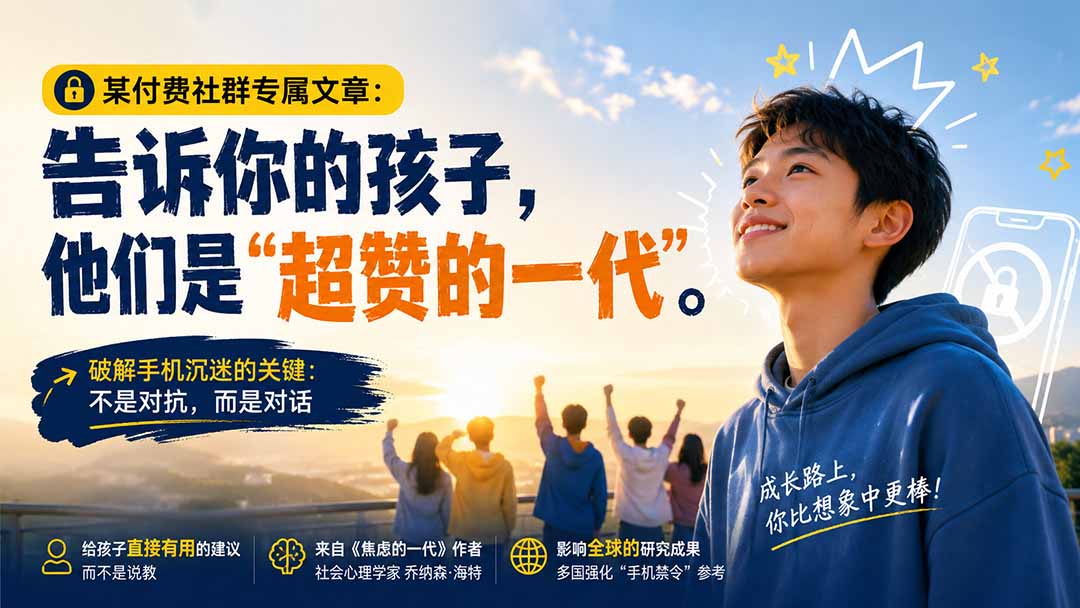 （20222期）某付费社群专属文章：告诉你的孩子，他们是“超赞的一代”。-知享资源网